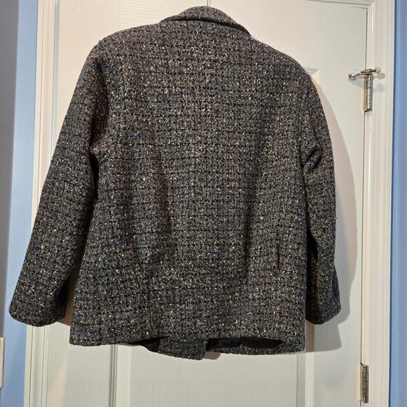 VTG Billi by Billycoat short peacoat gray tweed with shoulder pads S/M - Picture 2 of 11